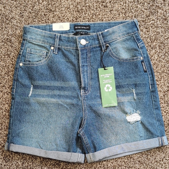 Silver Jeans Pants - Silver Jeans NEW Lacy Denim Blue Women's Shorts Mid Rise Medium Wash